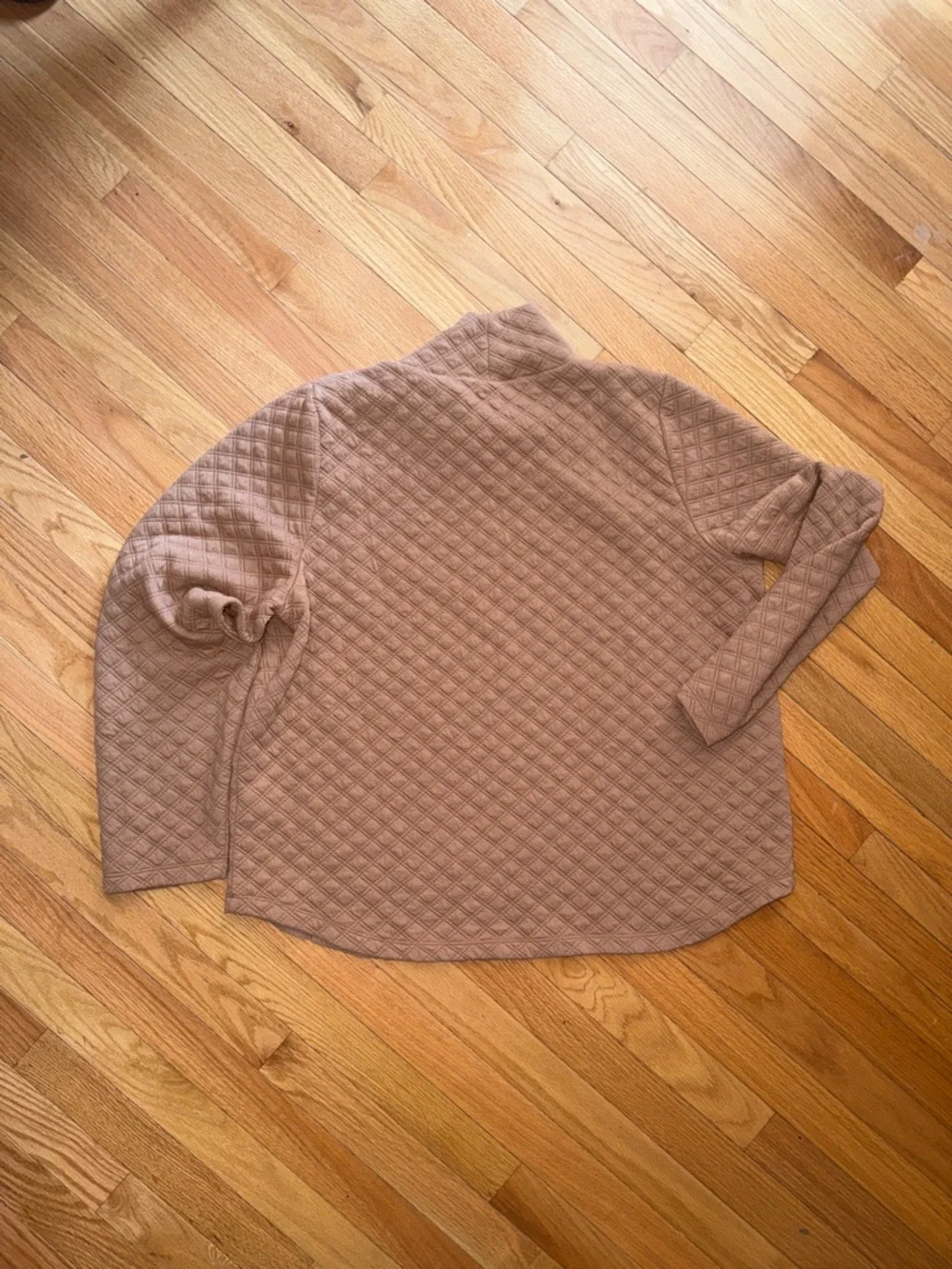 J. Crew NWT❗️Mock Neck Funnel Neck Quilted Pullover in Camel